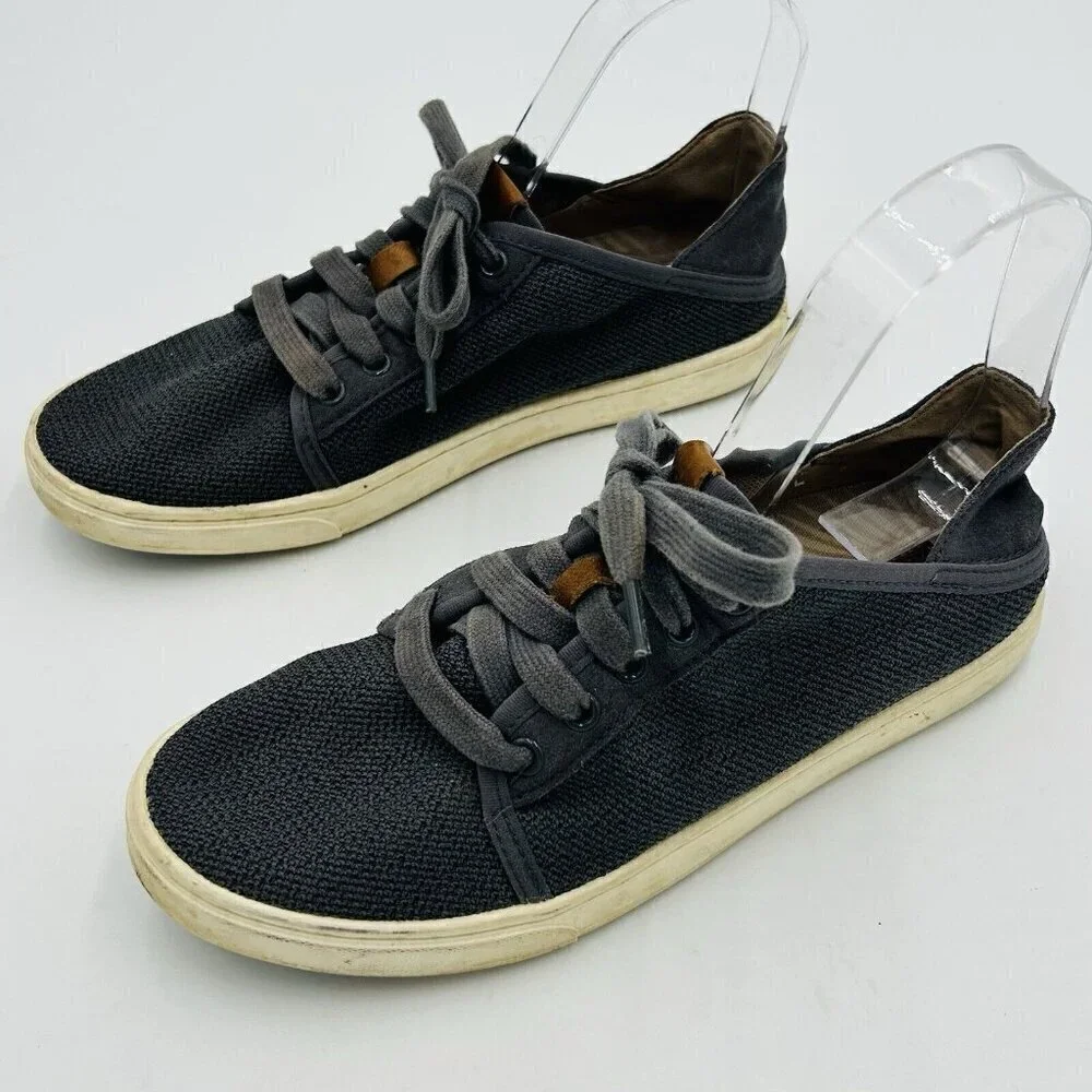 Olukai Pehuea Li Womens Sz 7 Shoes Gray Sneaker Lace Up Mesh Low Top Casual